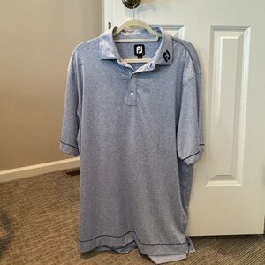 FJ Blue/White Polyester Golf Shirt